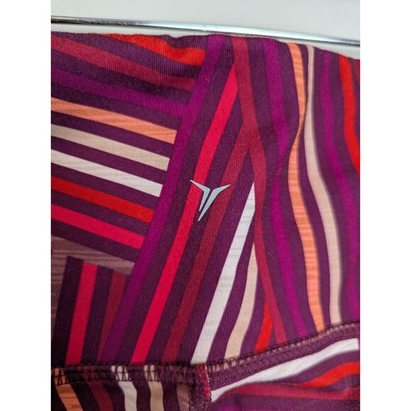 Old Navy Women's Active Leggings Go Dry Size XXL Pink Geometric Stripe Stretch - Picture 4 of 7